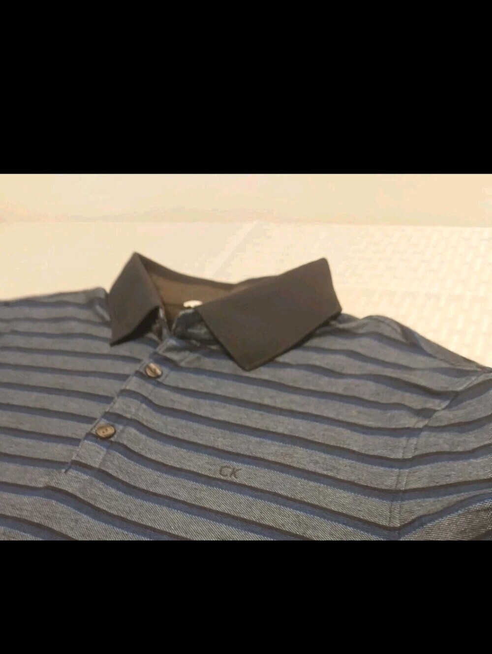 CALVIN KLEIN MEN'S 100% COTTON SOFT POLO SHIRT (DARK BLUE SMALL) - Picture 3 of 9